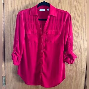 New York & Company Women’s Red Blouse